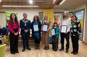 Elmsbrook Neighbourhood Awards winners presented with their awards by the local mayor.