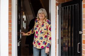 Lyn at her front door